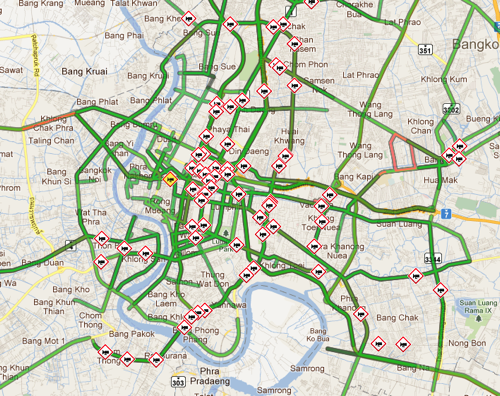 2011 10 16 bangkok traffic map