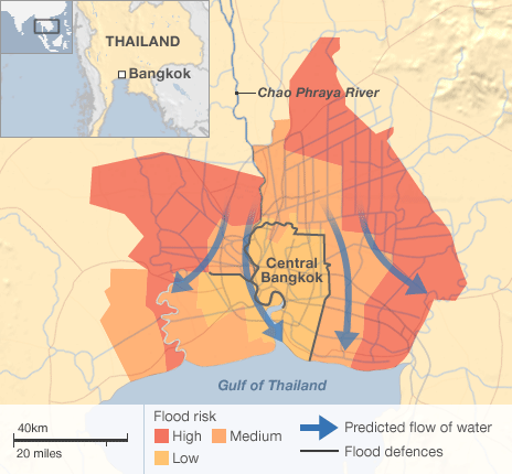 2011 10 20 bangkok flooding map bbc