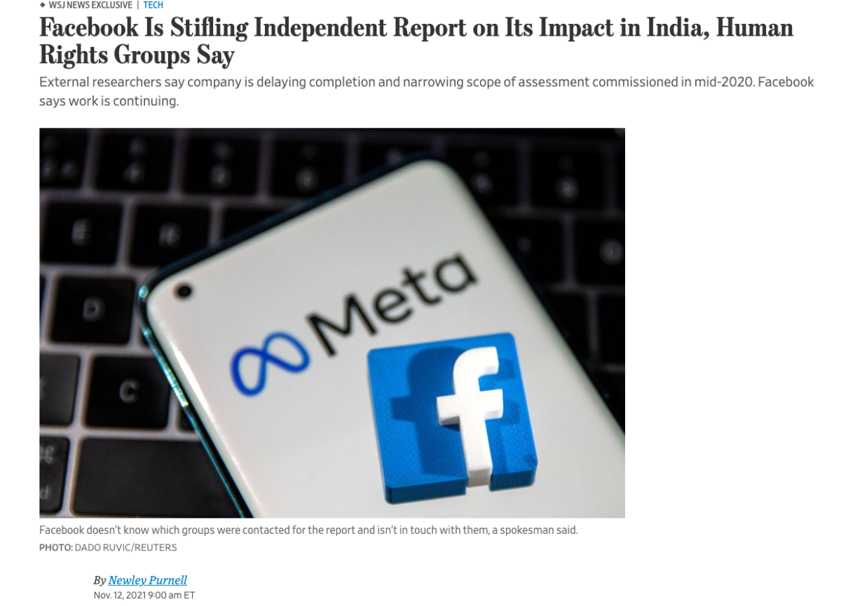 Facebook India Human Rights Impact Assessment