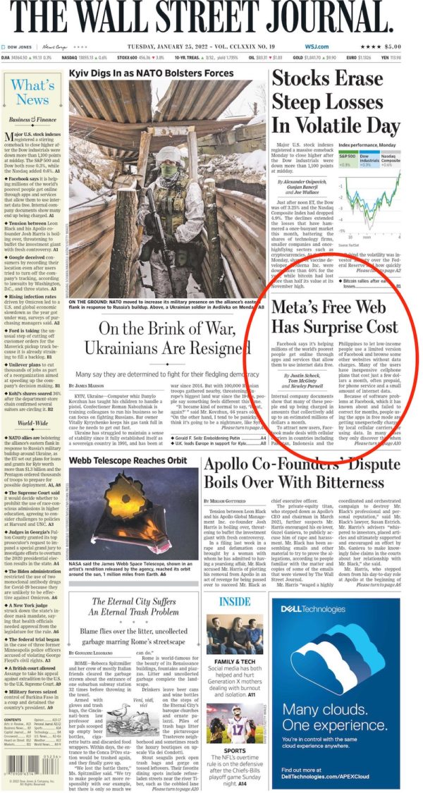WSJ page one Facebook