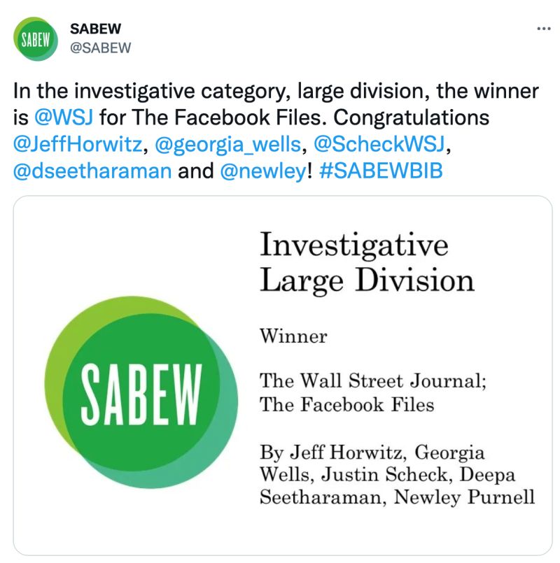 SABEW award