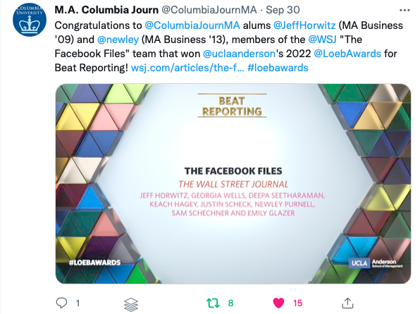 Columbia Journalism Loeb Tweet