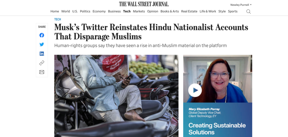 WSJ Twitter India reinstatemets