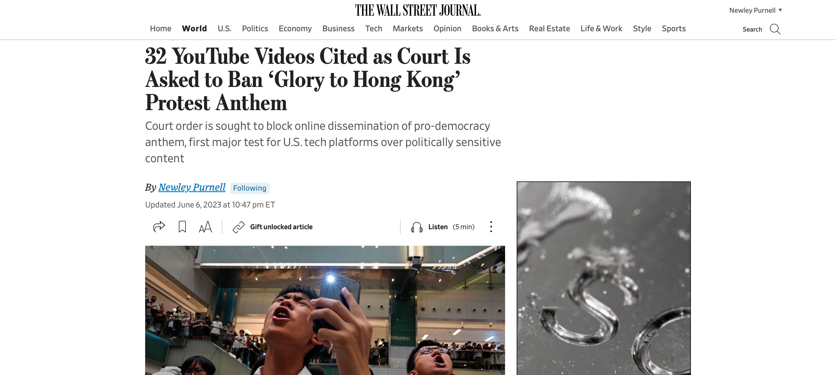 32 Youtube Videos Cited As Court Is Asked To Ban ‘glory To Hong Kong